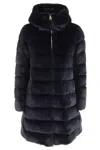 Herno Piumino A Shape In Faux Fur In Blu Navy