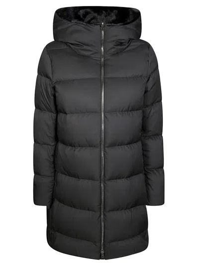 Herno Piumino Ad A Collo Ecofur In Black