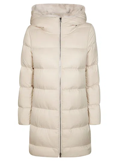 Herno Piumino Ad A Collo Ecofur In White