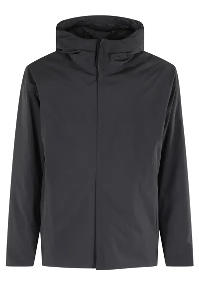 Herno Packable Black Jacket With Drawstring Hood