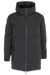 Herno Impact Quilted Down Jacket With Hood And Two-way Zipper In Gray