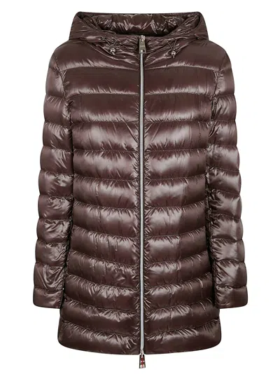 Herno A-shape Ultralight Down Jacket With Adjustable Hood In Brown
