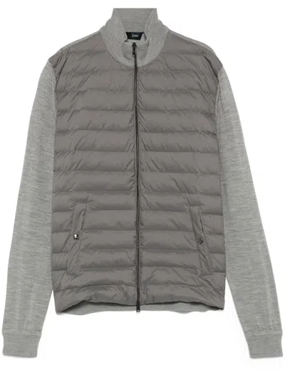 Herno Piumino Combinato Maglia. In Gray