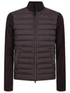 Herno Cotton And Silk Jacket With Light Down Padding In Marrone Scuro