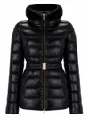 Herno Shniy Padded Down Jacket With Belt Coats Black In Black