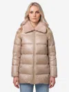 Herno Light Puffer With Collar Ecofur In Brown