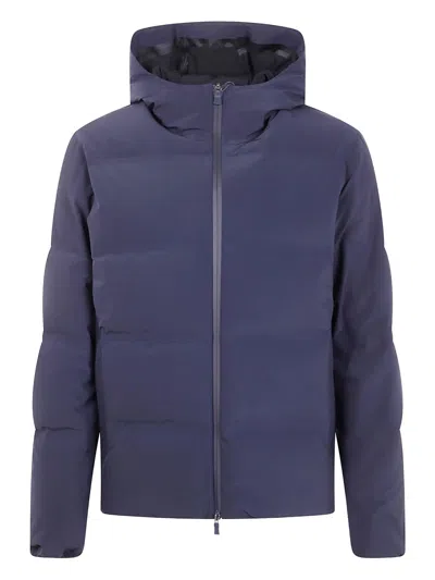 Herno Piumino Corto New Impact Con Cappuccio In Blue