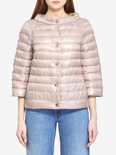 Herno Reversible Short Down Jacket In Pink