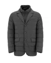 Herno Anthracite Grey Double Padded Down Jacket In Black