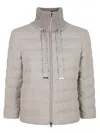 Herno Quilted Cashmere-wool Blend Jacket With Ribbed Collar And Padded Design In Gray