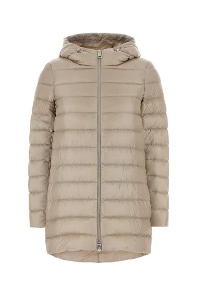 Herno Sand Nylon Down Jacket In Neutral