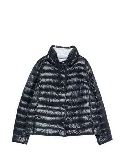 HERNO Shiny dark blue quilted lightweight down jacket HERNO