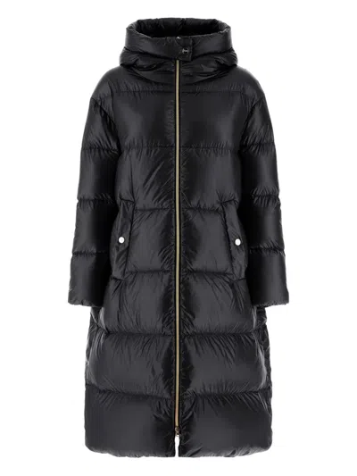 Herno Ultralight Long Down Jacket In Black