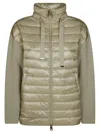 Herno 3/4 Sleeve Quilted Jacket With High Collar In Green