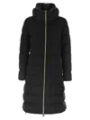 Herno Long Jacket In Satin And Lady Alternative Fur In Black