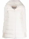 Herno Hooded Feather-down Padded Coat In White