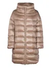 Herno Quilted High-neck Oversized Coat In Neutral