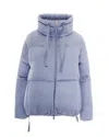 Herno Light Blue Mock Collar Jacket In Multi