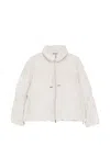 Herno Textured Pattern Boxy Silhouette Down Jacket In White