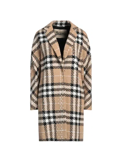 Herno Plaid-pattern Single-breasted Coat In Multi