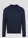 Herno Resort Sweater In Plain Cashmere In Blue