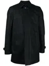 Herno Plain Linen Shirt Jacket In Schwarz