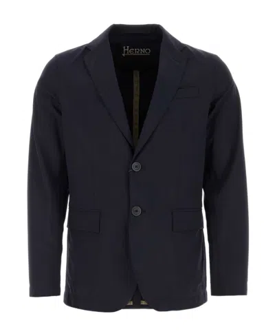 Herno Plain Single-breasted Blazer In Black