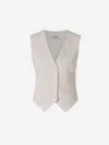 Herno Plain Viscose Vest In Beige