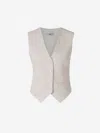 Herno Flawless Woven Vest In Beige