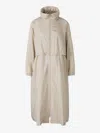 Herno Concealed-hood Trench Coat In Beige