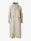 Herno Concealed-hood Trench Coat In Beige