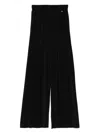 Herno Pleated Wide-leg Trousers In Black