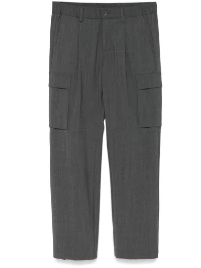 Herno Pleat-detail Tapered Trousers In Gray