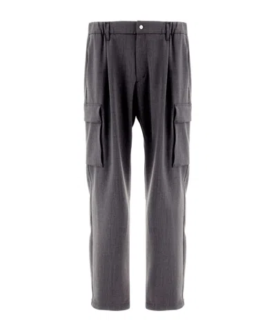Herno Pleat-detail Tapered Trousers In Gray