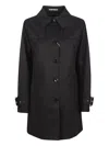 Herno Trench Coat With Belted Cuffs And Flap Pockets In Black
