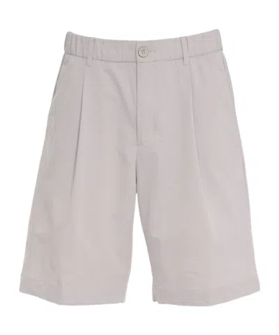 Herno Pleat Detailed Shorts In Neutral