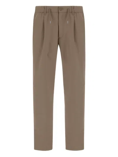 Herno Pleat-detail Trousers In Brown