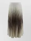 Herno Pleated A-line Midi Skirt With Ombre Abstract Print