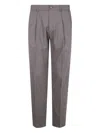 Herno Pleated Back-pocket Trousers In Gray