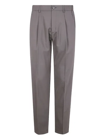 HERNO PLEATED BACK-POCKET TROUSERS