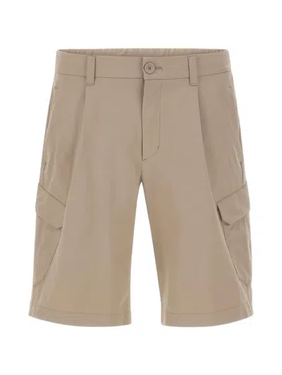 Herno Utility Bermuda Shorts Belt Loops Cargo Pockets In Brown