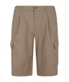 Herno Pleated Cargo Shorts In Brown