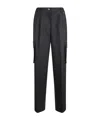 Herno Pleated Cargo Trousers In Black