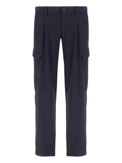 Herno Pleated Cargo Trousers In Blue