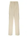 Herno Cargo Trousers In Wool And Viscose Blend In Neutral