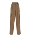 Herno Women Soft Wool Cargo Pants In Brown