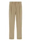 Herno Pleated Cuffed Straight-leg Trousers In Brown