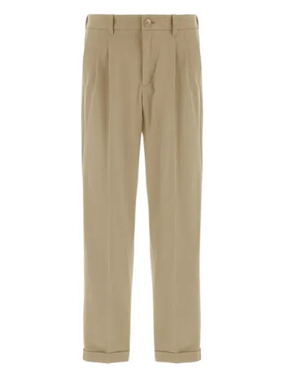 HERNO PLEATED CUFFED STRAIGHT-LEG TROUSERS