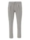 Herno Resort Trousers In Melange Suede Effect In Gray
