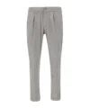 Herno Resort Trousers In Melange Suede Effect In Gray